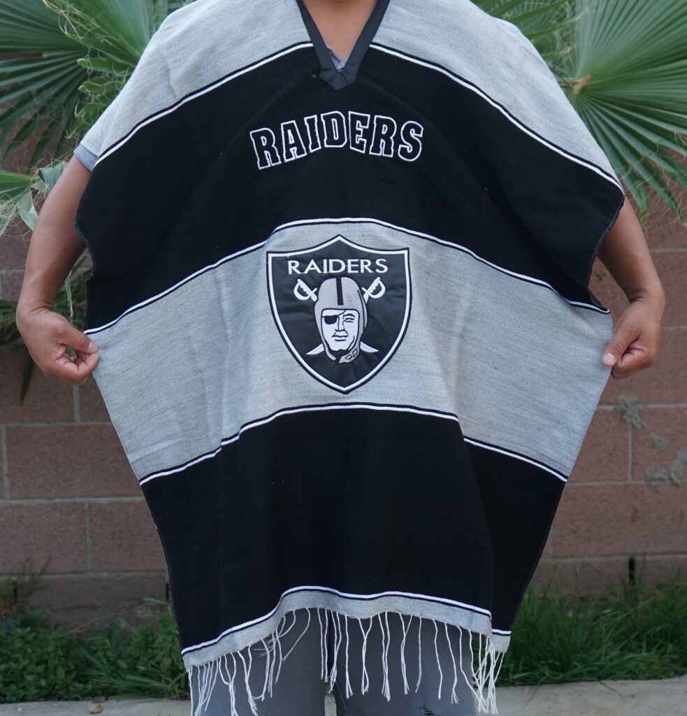 raiders handmade poncho