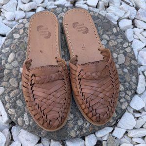 Handmade Summer Leather Mexican Slides Tan